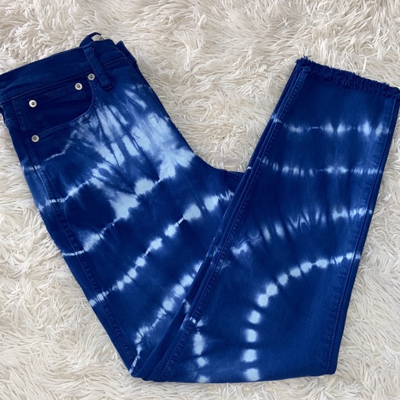 NWT! J. Crew Denim Vintage Straight Tie Dye Raw Hemline Jeans 26 - Picture 7 of 15